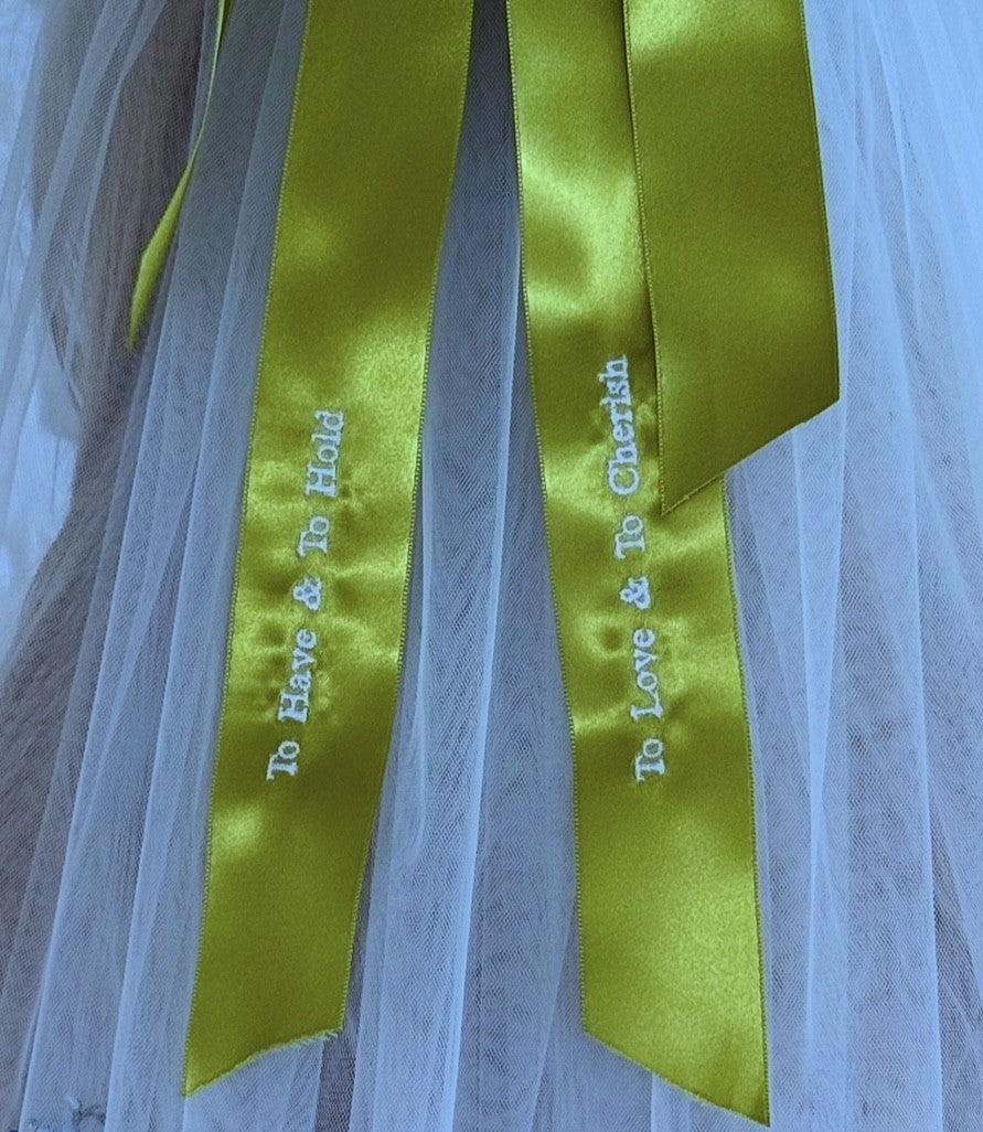 Embroidered Hair Bow To Have & To Hold