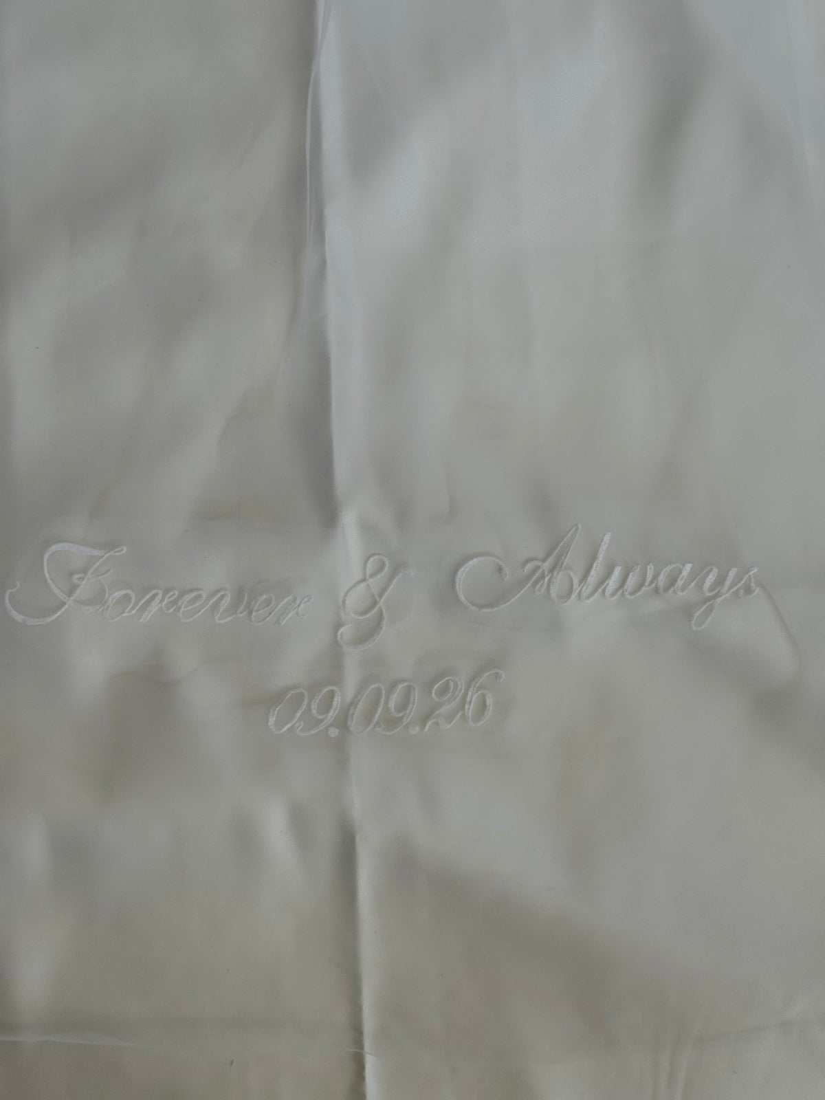 Embroidered Writing For Your Wedding Veil - Up to 11 Characters