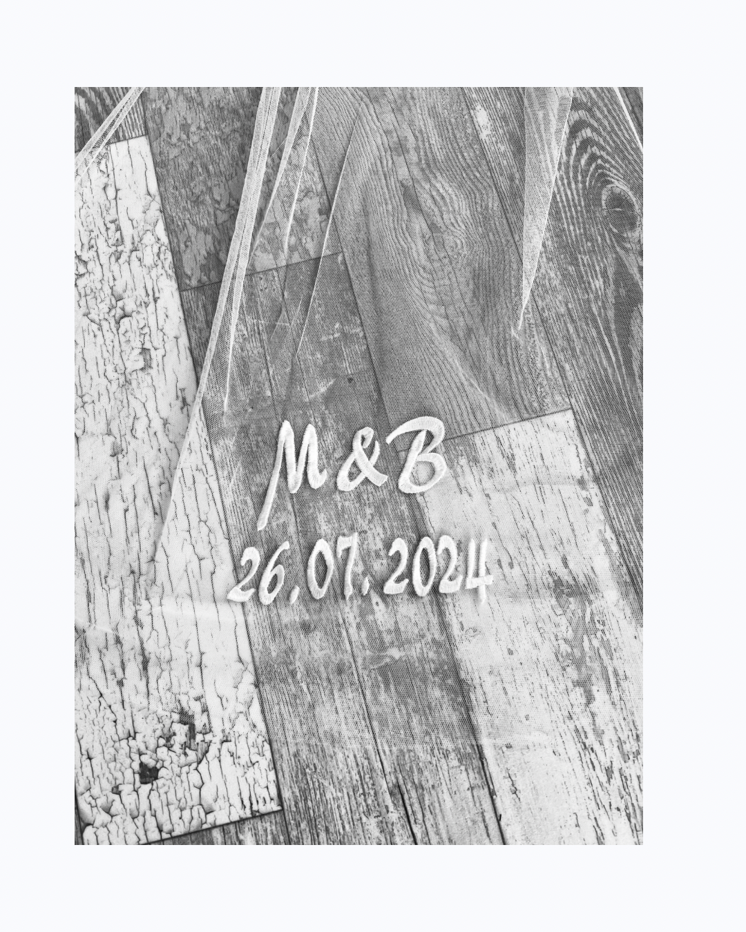 Initials & Date Embroidery Service For Your Wedding Veil