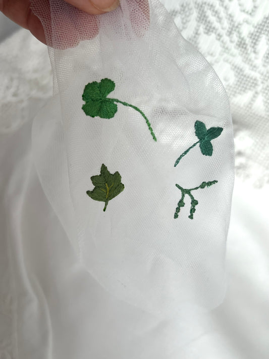 Hand embroidery for wedding veils