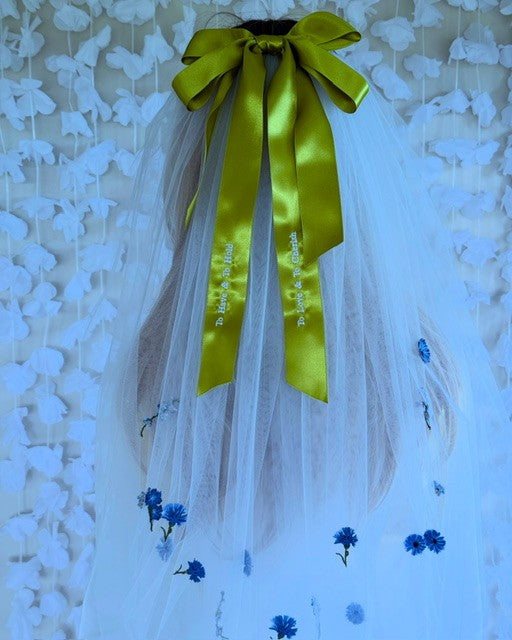 Embroidered Hair Bow To Have & To Hold