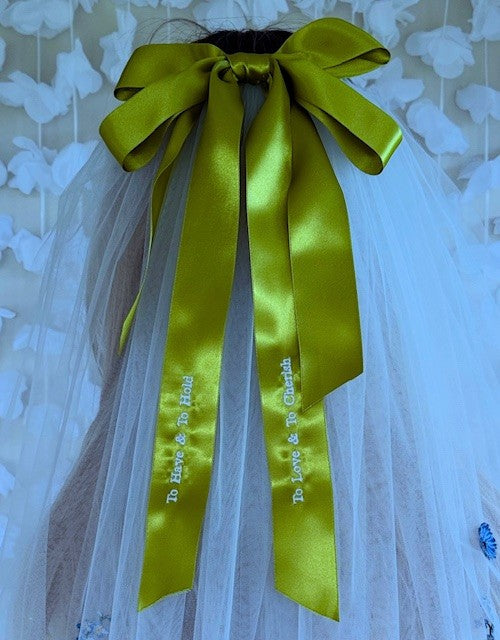 Embroidered Hair Bow To Have & To Hold